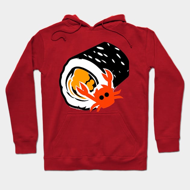 Crab Eating Sushi Hoodie by Dunkel